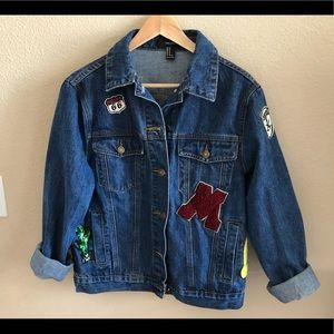 Forever 21 Patched Denim Jacket